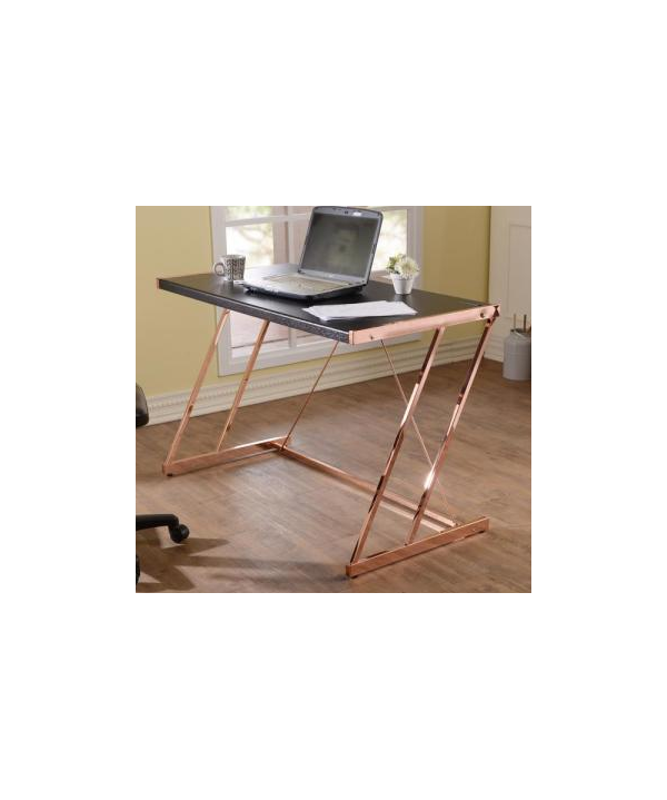 rose gold and black desk